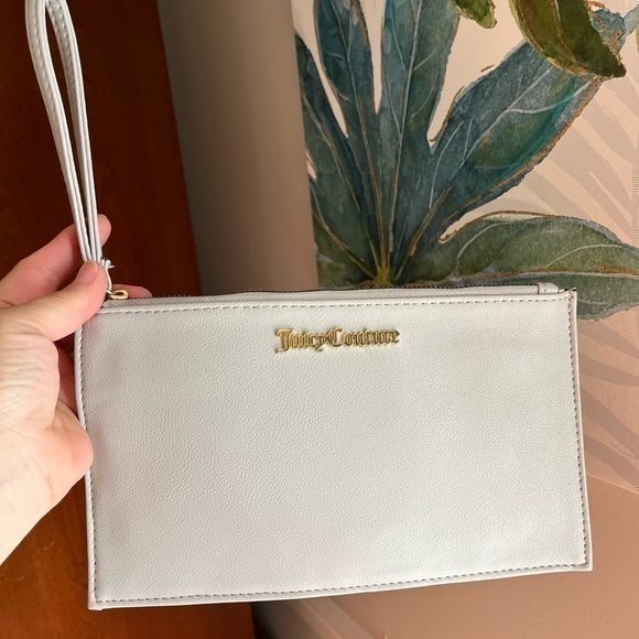 Juicy Couture Handbags - Juicy Couture Silver Wristlet Wallet Zippered Purse NWOT